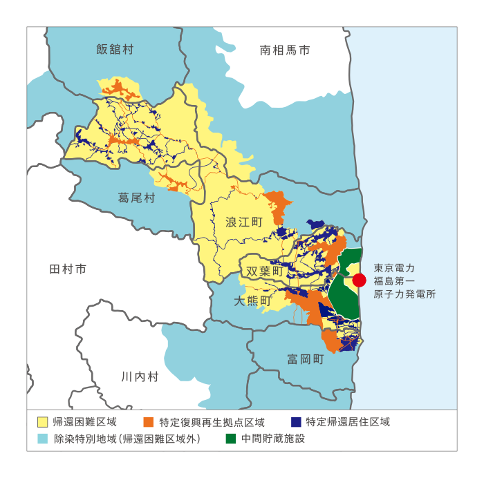 特定帰還居住区域の地図