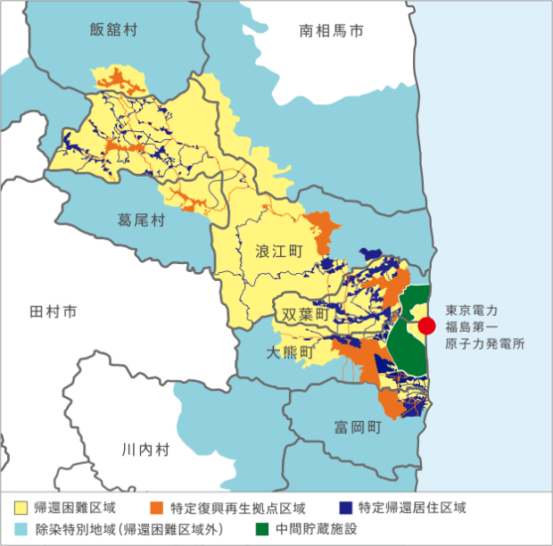 特定帰還居住区域の地図